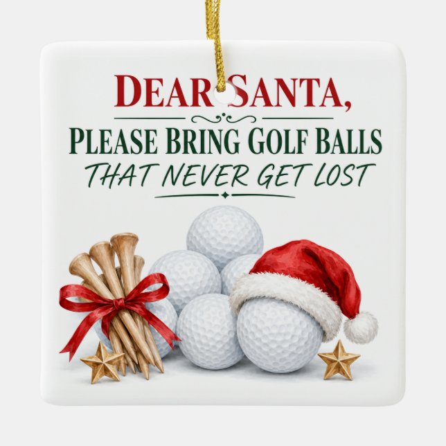 Golf julhelg kära tomte julgransprydnad keramik (Framsida)