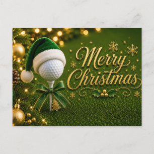 Golf julhelg med golfboll för golfare vykort