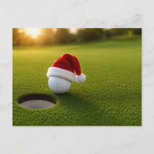 Golf julhelg med golfboll för golfare vykort
