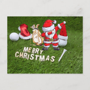 Golf julhelg och golfboll Tomte Helg Vykort