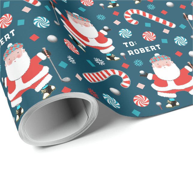Golf julpresent presentpapper (Rullad Hörn)