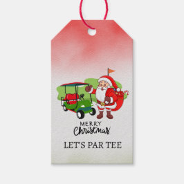 Golf-julsborgen med Jultomten Presentetikett