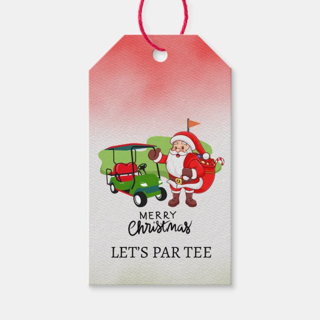 Golf-julsborgen med Jultomten Presentetikett (Framsidan)