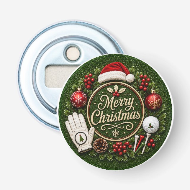 Golf julsticker flasköppnare (Framsidan)