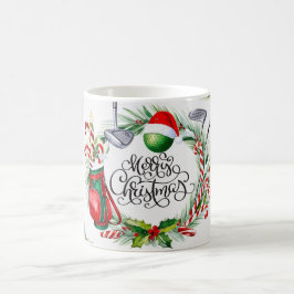 Golf-jultemat Vattenfärg för golfer Kaffemugg