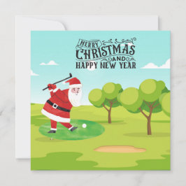 Golf Jultomten golfbanor till jul Julkort