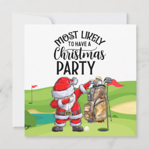 Golf Jultomten golfer God jul på Grönt Inbjudningar