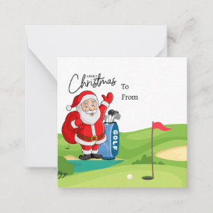 Golf Jultomten golfing jul Helgdag Funny Anteckningskort