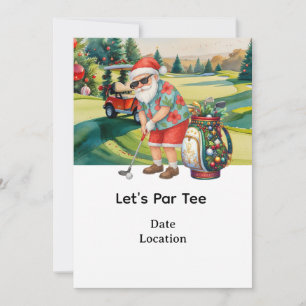 Golf Jultomten golfing Sommar jul Inbjudningar