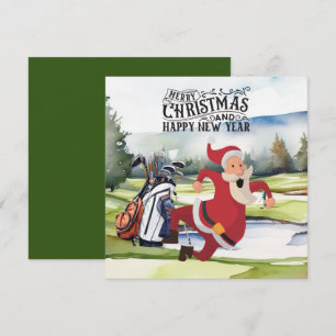 Golf Jultomten golfjulen Julkort