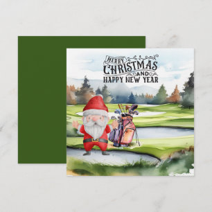 Golf Jultomten golfjulen Julkort