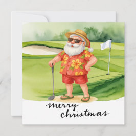 Golf Jultomten golfjulen Julkort