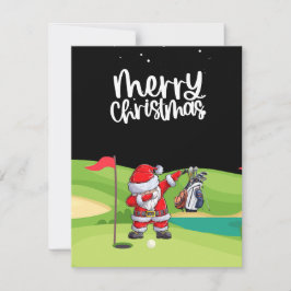 Golf Jultomten i golfbanor Julkort