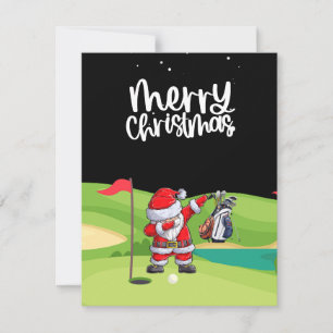 Golf Jultomten i golfbanor Julkort