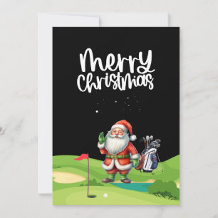 Golf Jultomten i golfbanor Julkort