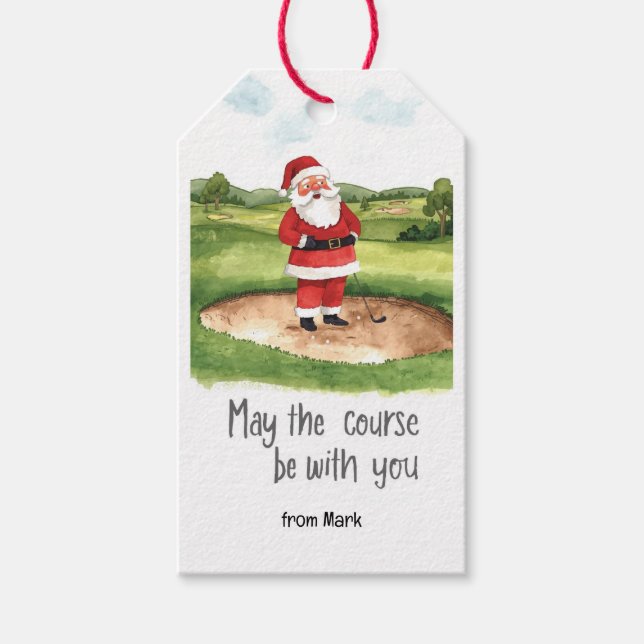 Golf-jultomten.. Jag ska vara med dig Presentetikett (Framsidan)