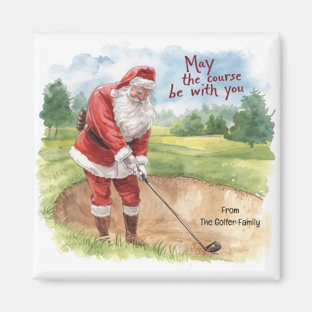 Golf-jultomten.. Magnet (Framsidan)