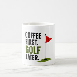 Golf kaffe först golf senare kaffemugg
