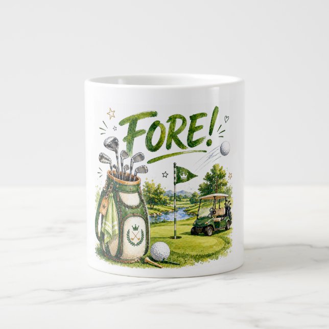 Golf Kaffemugg Golfare Humor Present Golfcitat Jumbo Mugg (Framsidan)