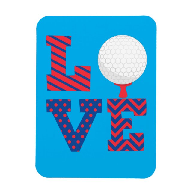 Golf Kärlek Ordkonst Magnet (Vertikal)