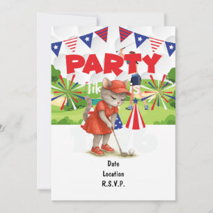 Golf KATT golfare Party 4 juli självständighetsdag Inbjudningar