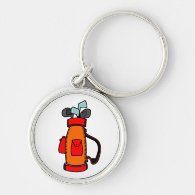 Golf Keychain Rund Silverfärgad Nyckelring (Framsidan)