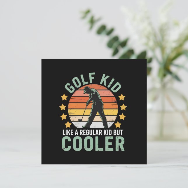 Golf Kids Funny Young Golfer & Golfing Lover Gift  Inbjudningar (Stående Fram)