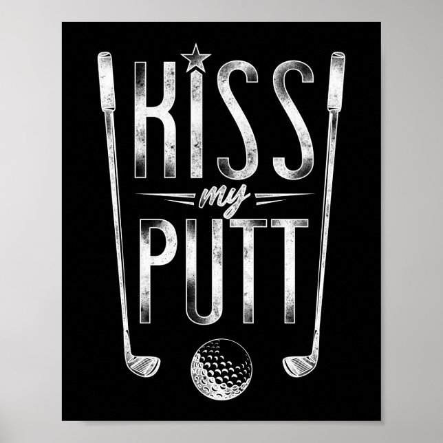 Golf Kiss My Putt Pun Poster (Framsidan)