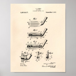 Golf Klubb 1917 Patent Art - Old Peper Poster
