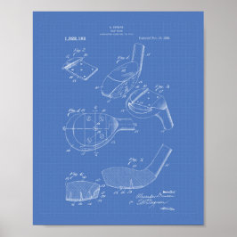 Golf Klubb 1919 Patent Art - Blueprint Poster