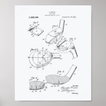 Golf Klubb 1919 Patent Art - White Papper