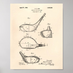 Golf Klubb 1926 Patent Art - Old Peper Poster
