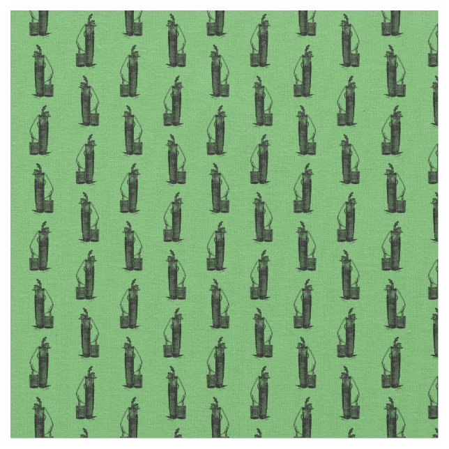 Golf Klubb Bags Vintage Golfing Art ANPASSNINGSBAR Tyg (Närbild)