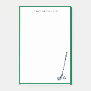 Golf klubb & boll personalizes post-it block
