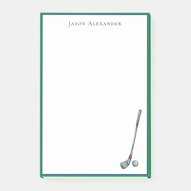 Golf klubb & boll personalizes post-it block (Framsida)