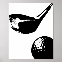 Golf Klubb Boll Poster utskrift av moderna sportar