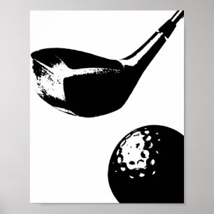 Golf Klubb Boll Poster utskrift av moderna sportar