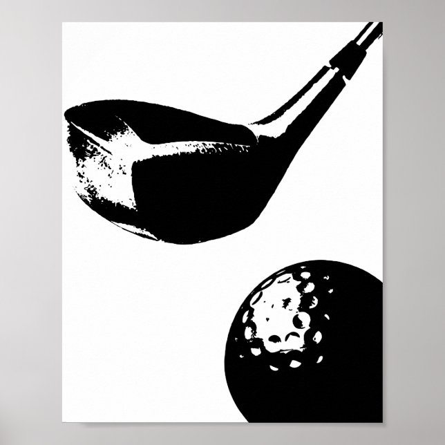 Golf Klubb Boll Poster utskrift av moderna sportar (Framsidan)