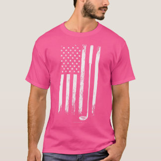 Golf Klubb Flagga Usa T Shirt