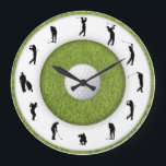 Golf Klubb Golfer Figur Grass Design Clock Stor Klocka<br><div class="desc">Golf Klubb Golfer Figur Grass Design Clock. Snyggt, konstiga och galna väggklockor! Klassiskt, ljust, glamoröst, färgstarkt, sansat, barnsligt och otänkbart - valet av klockor är så varierat att alla kan hitta en bra designad och kreativ klocka oavsett gender eller ålder! Perfektens gåva till familj eller vänner! Se mer i den...</div>