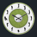 Golf Klubb Golfer Figur Grass Design Clock Stor Klocka<br><div class="desc">Golf Klubb Golfer Figur Grass Design Clock. Snyggt, konstiga och galna väggklockor! Klassiskt, ljust, glamoröst, färgstarkt, sansat, barnsligt och otänkbart - valet av klockor är så varierat att alla kan hitta en bra designad och kreativ klocka oavsett gender eller ålder! Perfektens gåva till familj eller vänner! Se mer i den...</div>