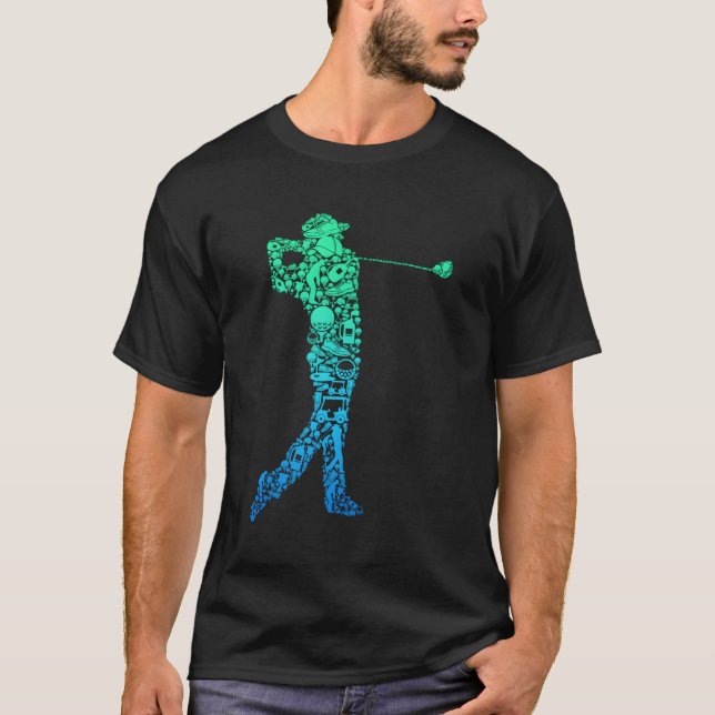 Golf Klubb Golfer Golfing T Shirt (Framsida)