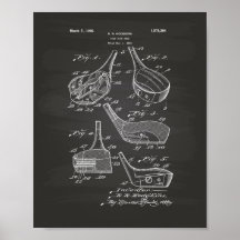 Golf Klubb Head 1926 Patent Art - Chalkboard