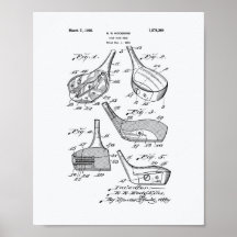 Golf Klubb Head 1926 Patent Art - White Papper