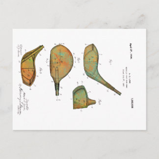 GOLF KLUBB HEADS 1925 PATENT - vykort