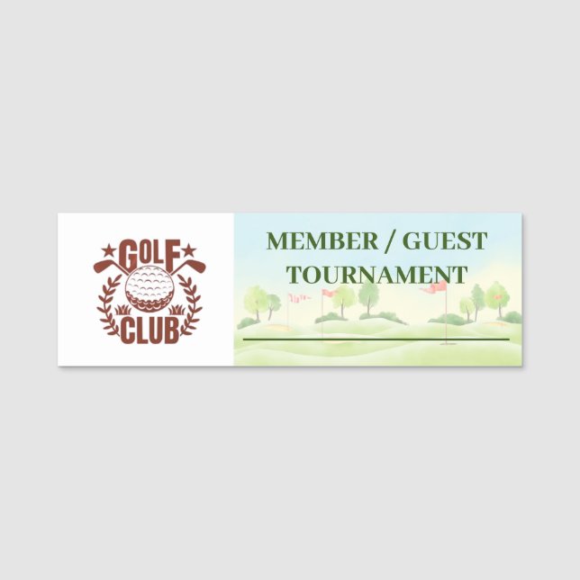 Golf Klubb League-Logotyp Guest Namn Namnbricka (Framsida)