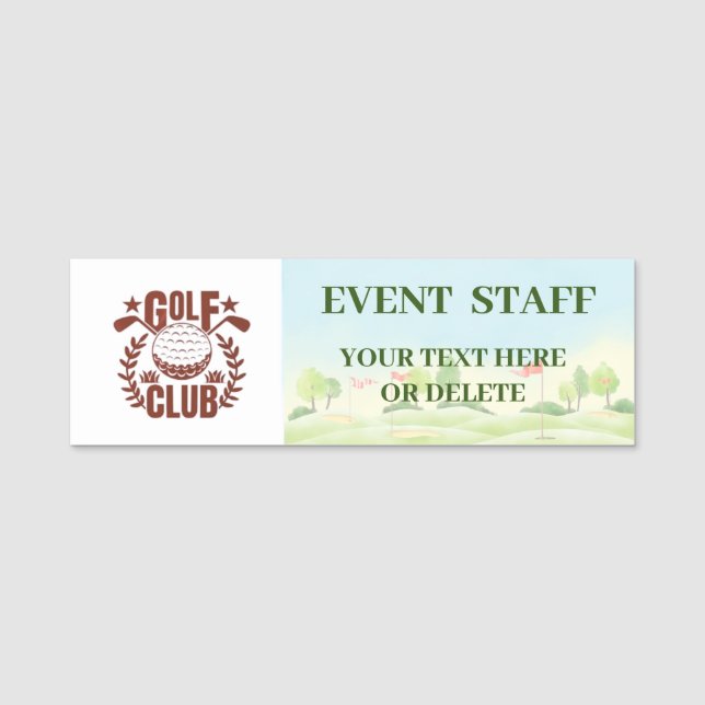 Golf Klubb League-Logotyp, händelsepersonal Namnbricka (Framsida)