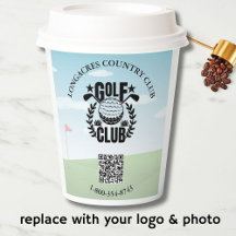 Golf Klubb League Photo Anpassningsbar Logotyp QR-