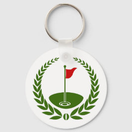 Golf Klubb Logotyp Anpassningsbar Classic Golf Fla Nyckelring