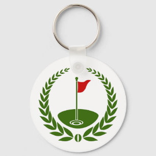 Golf Klubb Logotyp Anpassningsbar Classic Golf Fla Nyckelring
